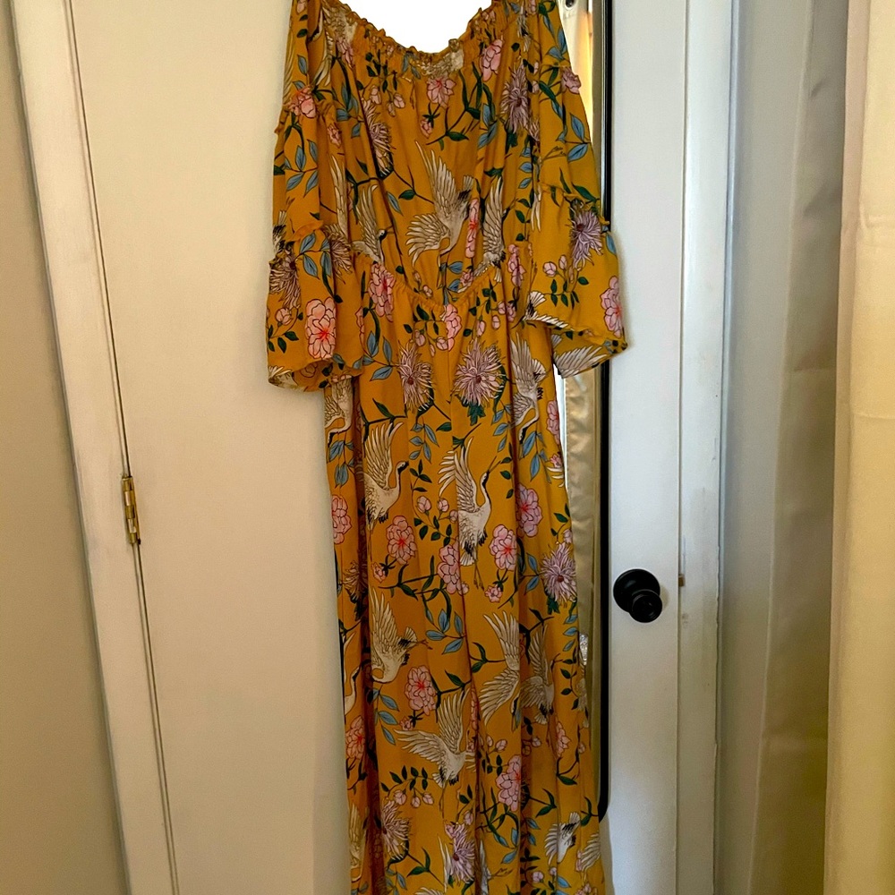 Floral off the shoulder jumpsuit